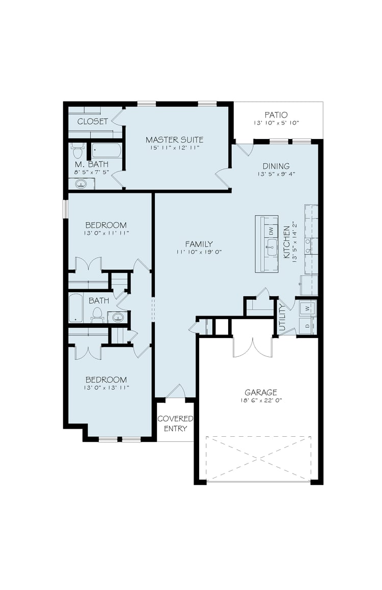 Floor plan of the Adalynn, a Betenbough Homes floor plan