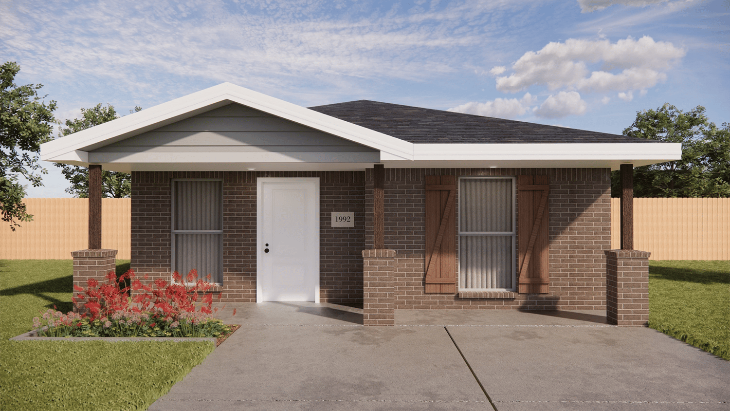 0700-01B Right Front brown Brick w grey Vinyl