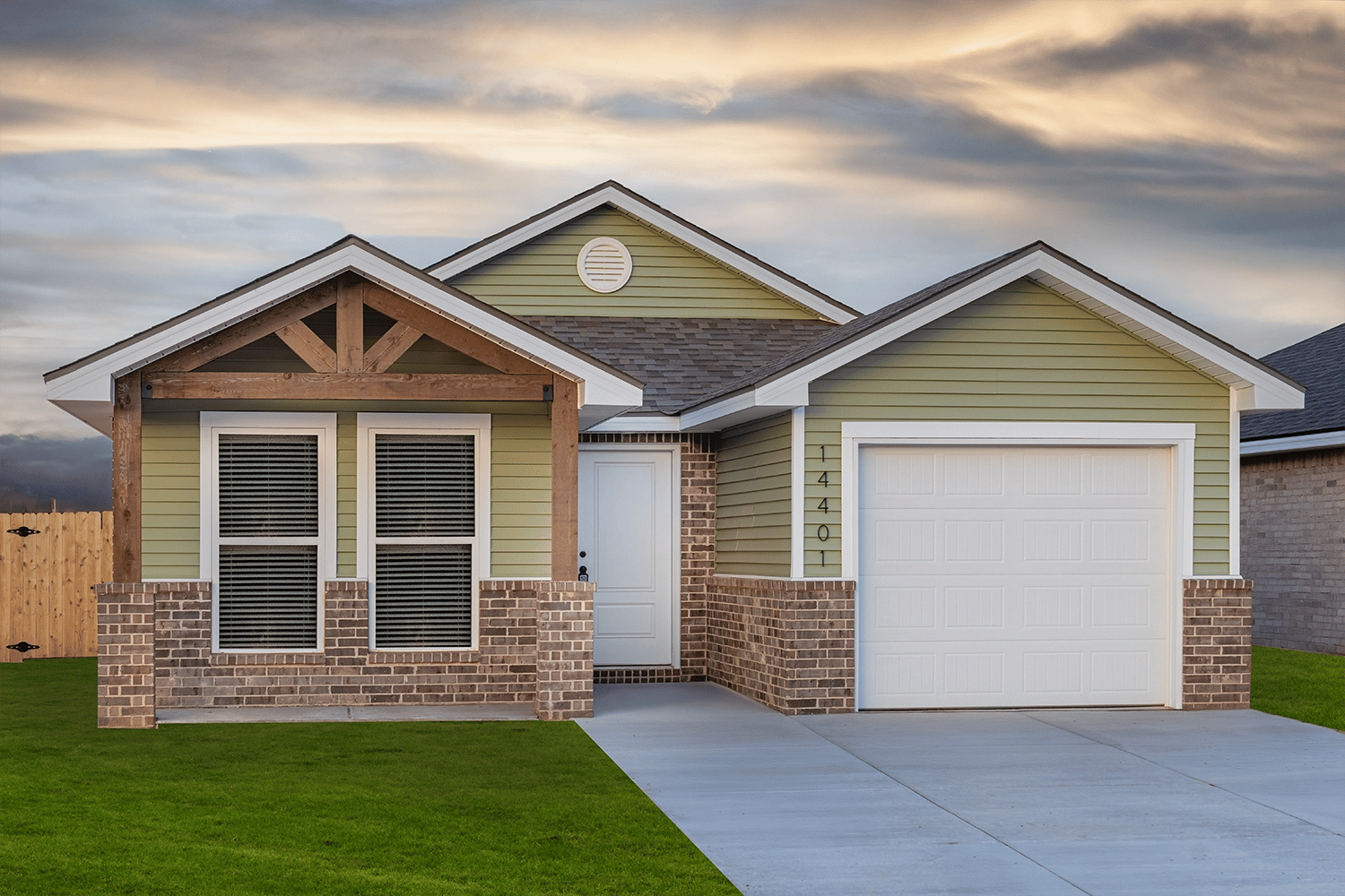 Rendering of the exterior of the Aspen, one of Betenbough's affordable homes for sale.