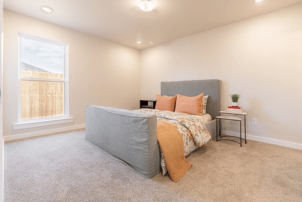 Master bedroom in the Priscilla, a floor plan by Betenbough Homes, West Texas' #1 home builder.