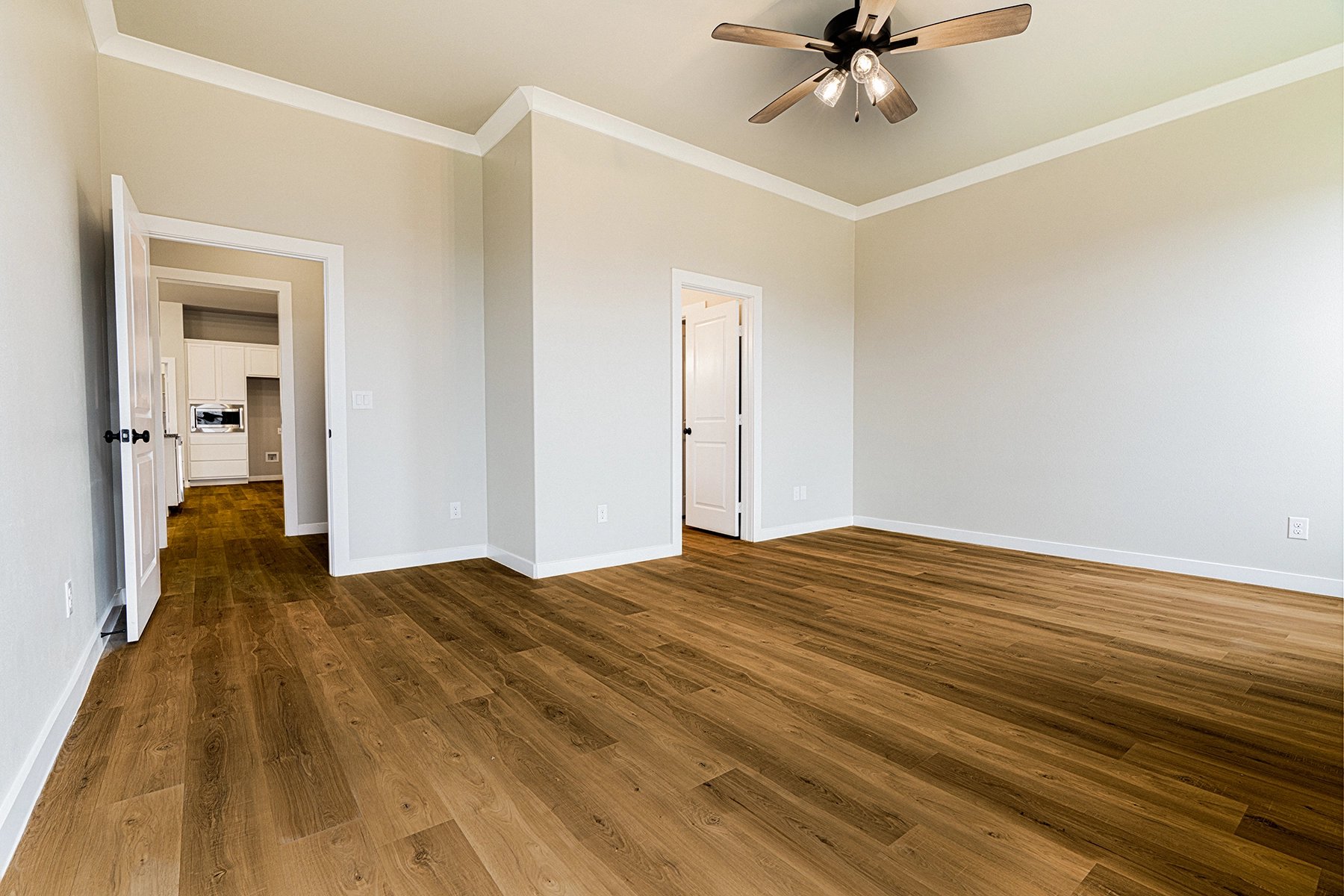 Photo of bedroom in the Vanessa, one of Betenbough's big homes for sale.