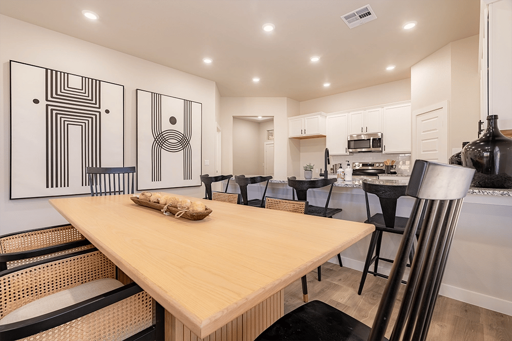 Dining area in the Rebecca, a floor plan by Betenbough Homes, West Texas' #1 home builder.