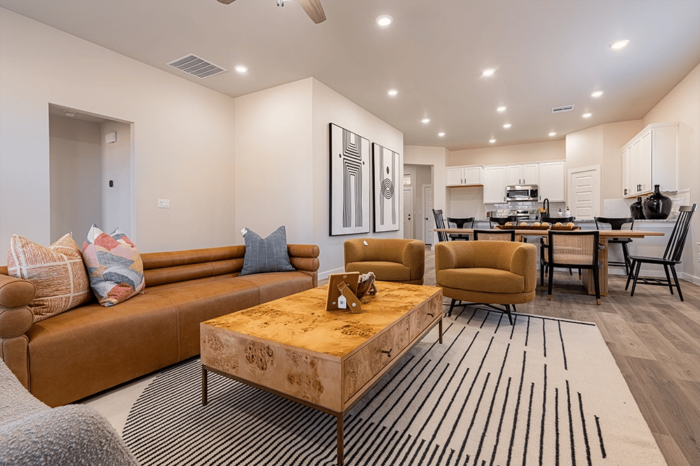 Living area in the Rebecca, a Betenbough Homes floor plan.