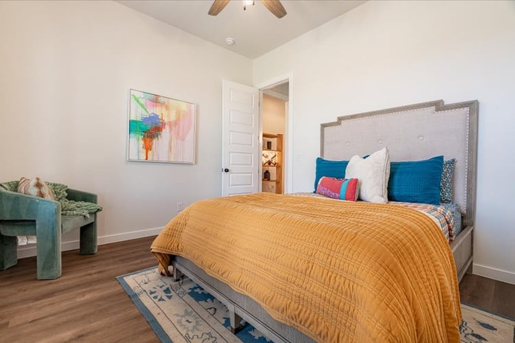 Furnished interior bedroom of a Betenbough home