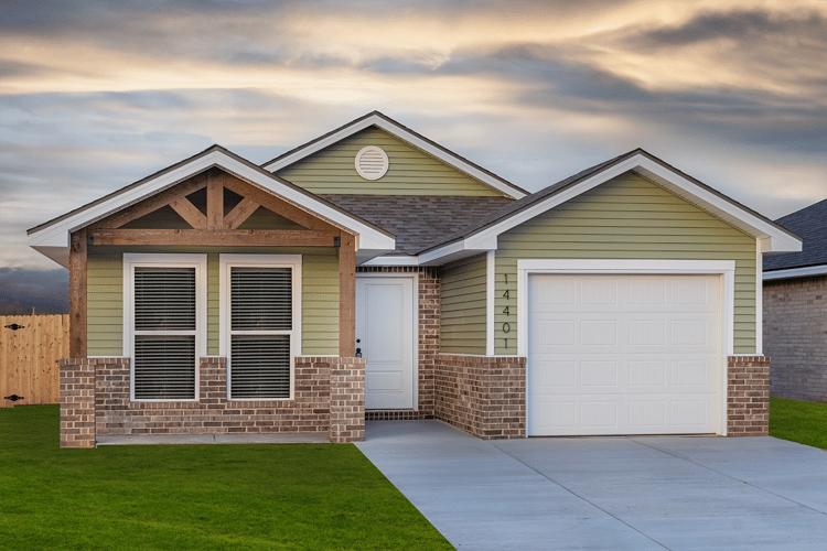 Rendering of the exterior of the Aspen, one of Betenbough's affordable homes for sale.