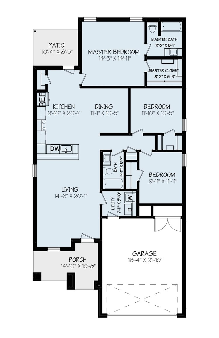 Floor plan of the Cecilia, a Betenbough Home's floor plan