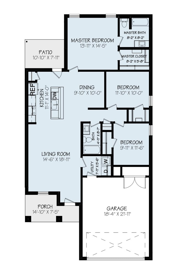 Floor plan for the Kenlie, a Betenbough Homes floor plan.