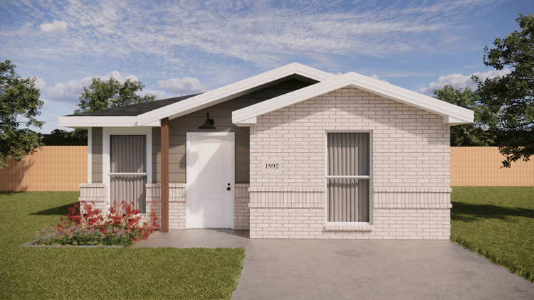 0850-01A Front White brick w Clay vinyl