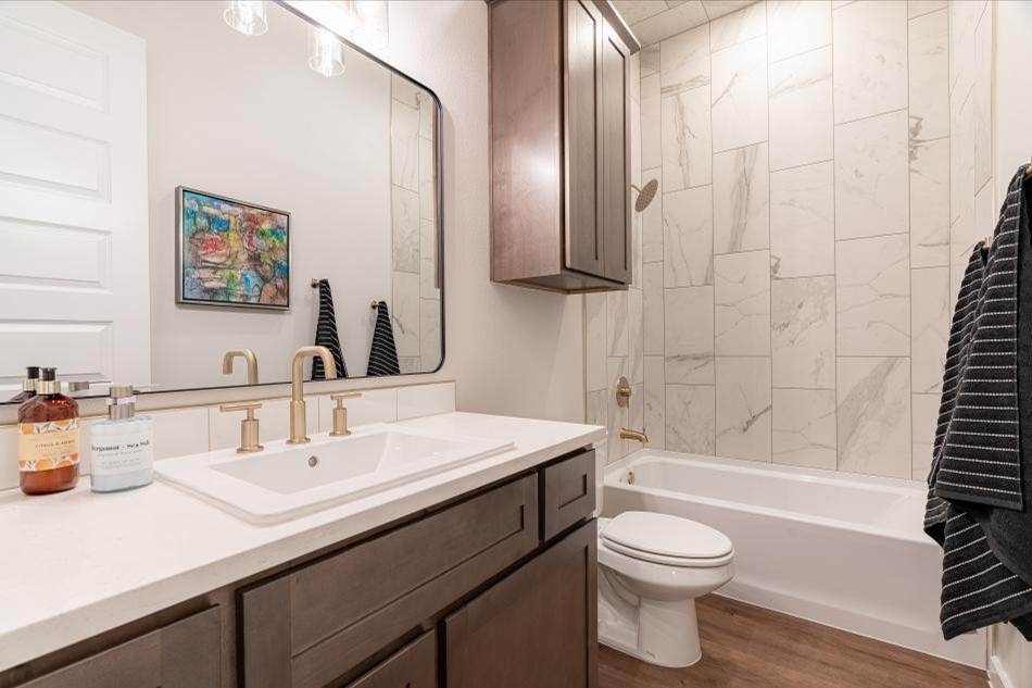 Photo of a guest bathroom in the 2025 Betenbough Homes Lubbock parade home.