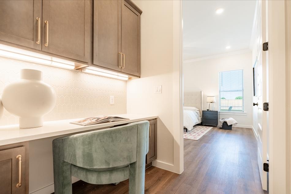 Photo of built-in desk in Betenbough Homes' 2025 Lubbock parade home.