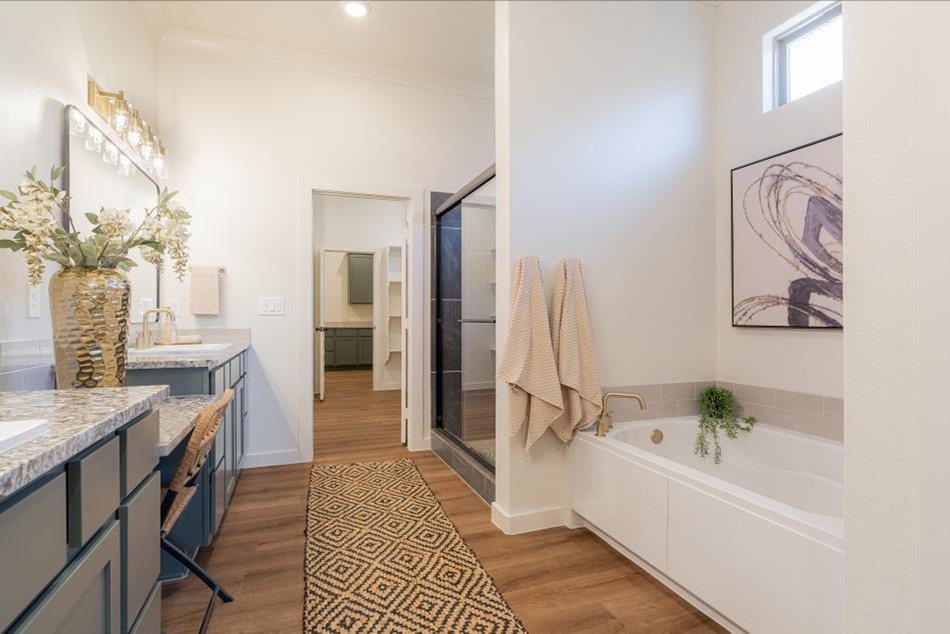 Photo of the master bathroom in the Vanessa - one of Midland Betenbough Homes' entries in the 2025 Parade of Homes.