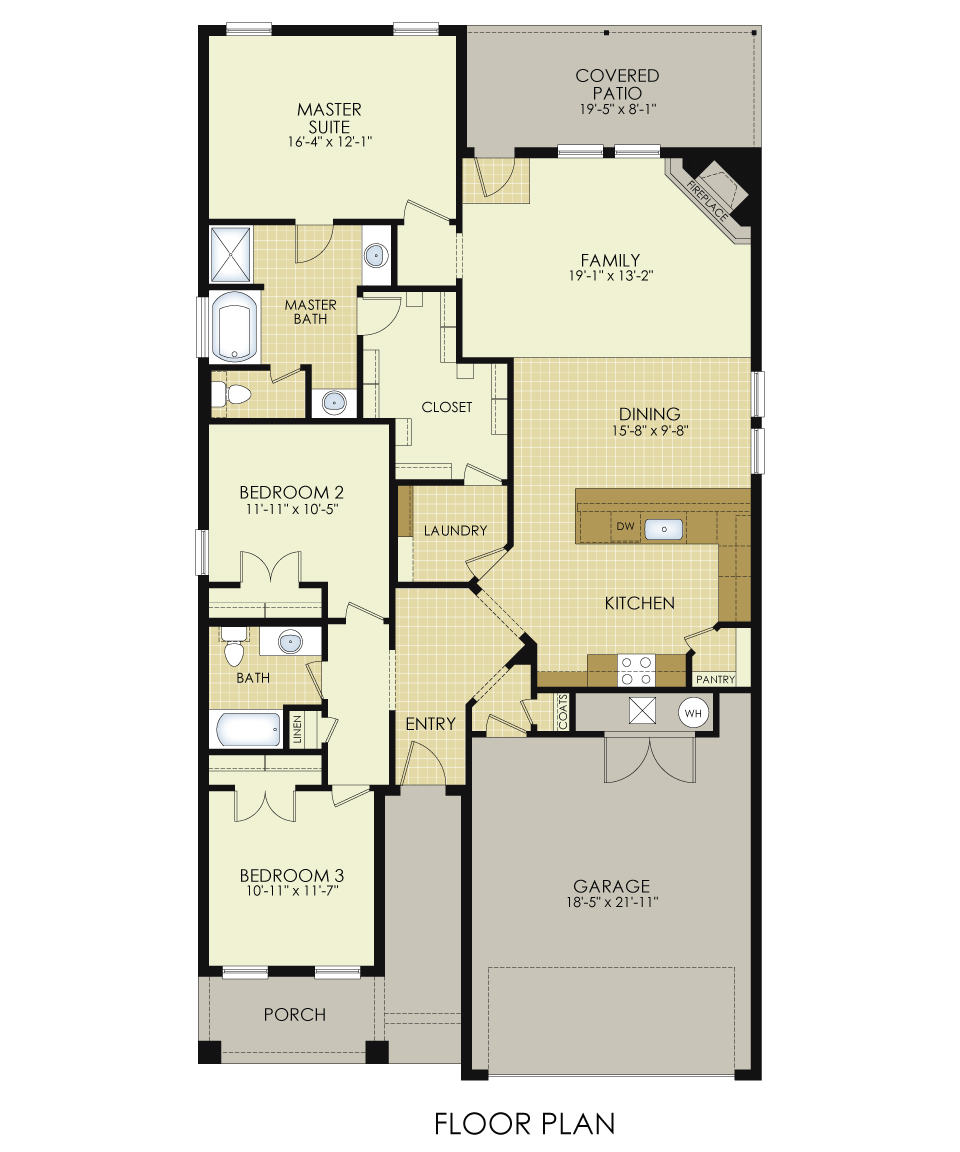 Betenbough Homes 3 bedroom, 2 bath floor plan.