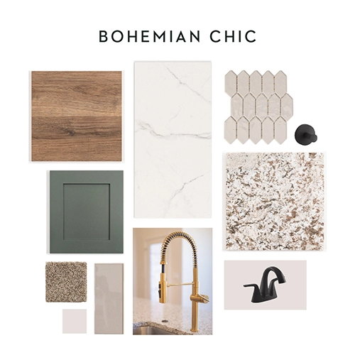 Photo of the "Bohemian Chic" package of Betenbough Homes' home design options.