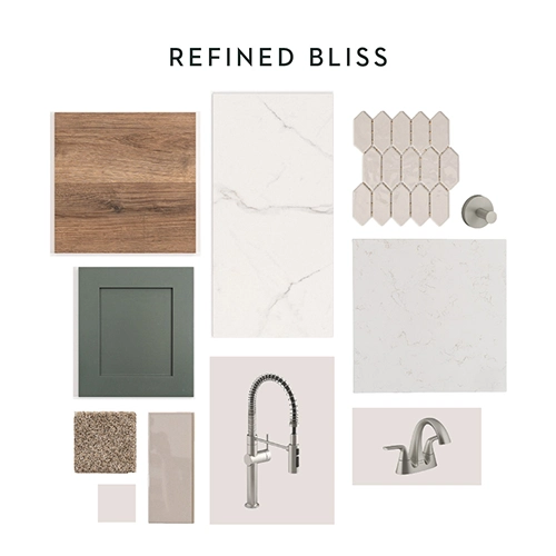 Photo of the "Refined Bliss" package of home design options.