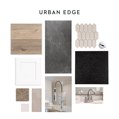 Photo of the "Urban Edge" package of home design options.