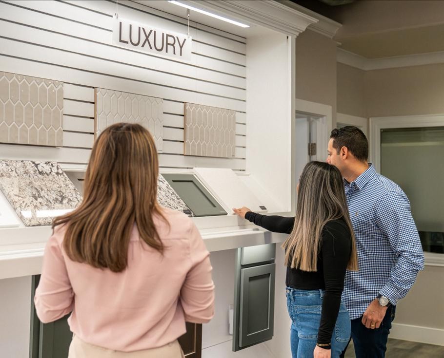 Home buyers select the personalized options for their new Betenbough home in our New Home Center.