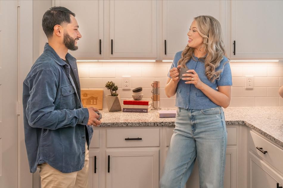 A couple discusses their level of home buying readiness.
