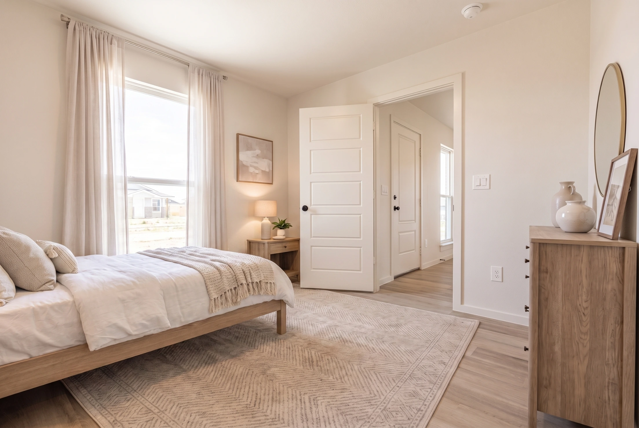 Photo of the living area with fireplace in the Vanessa floor plan - one of Midland's 2025 Parade Homes.